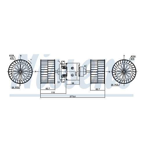 KALORIFER MOTORU 19422-33372 12153/160 TGL